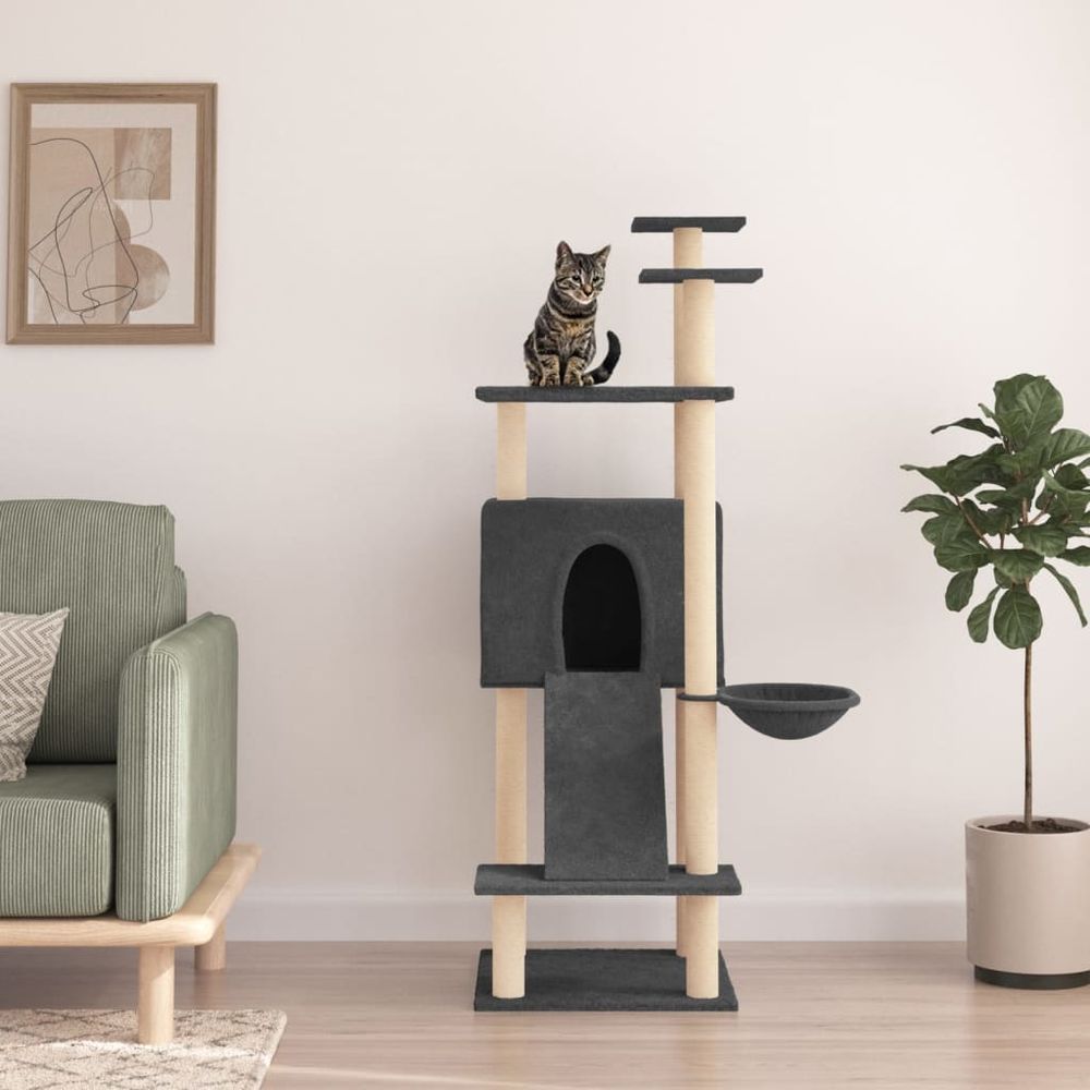 vidaxl tall cat tree cream