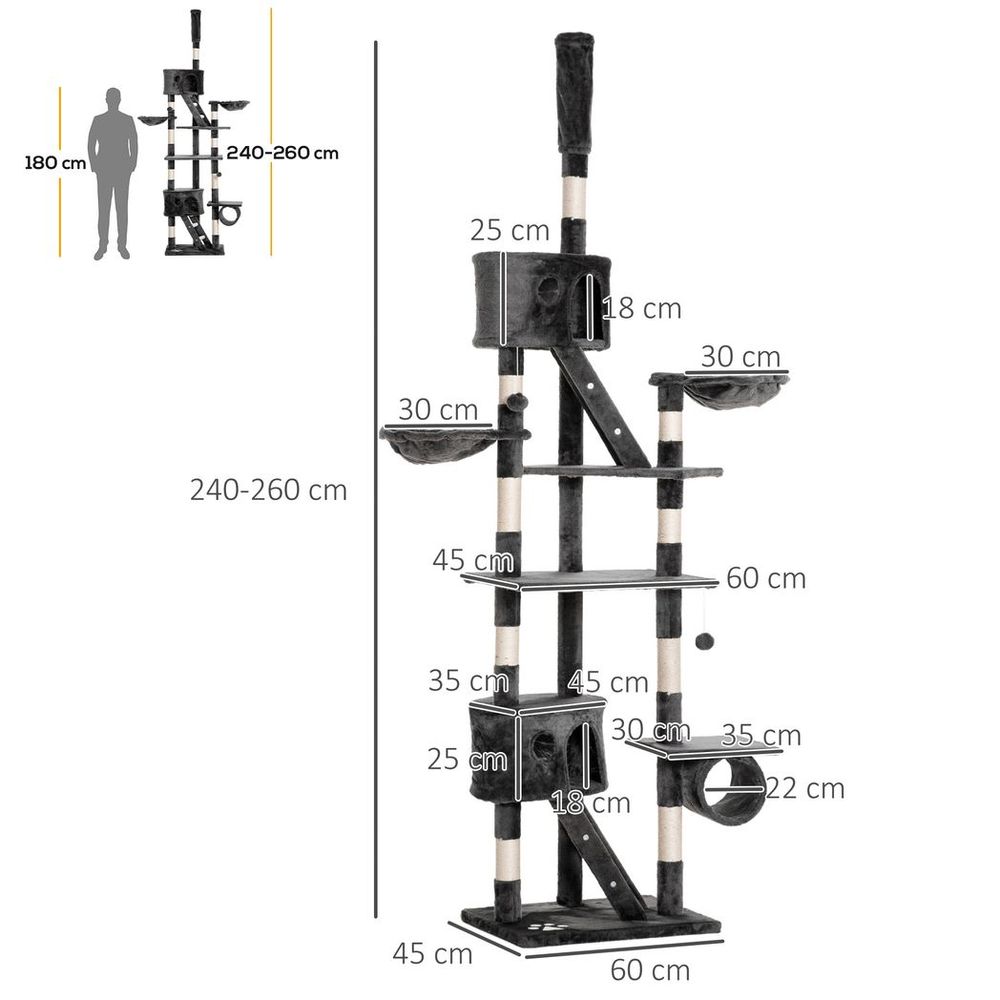 floor to ceiling cat Tree  dark grey
