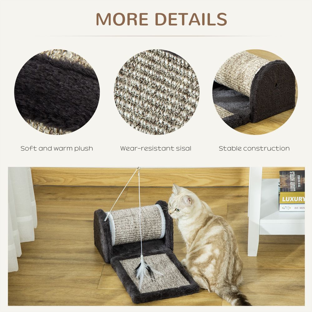 cat and kitten  scratching mat