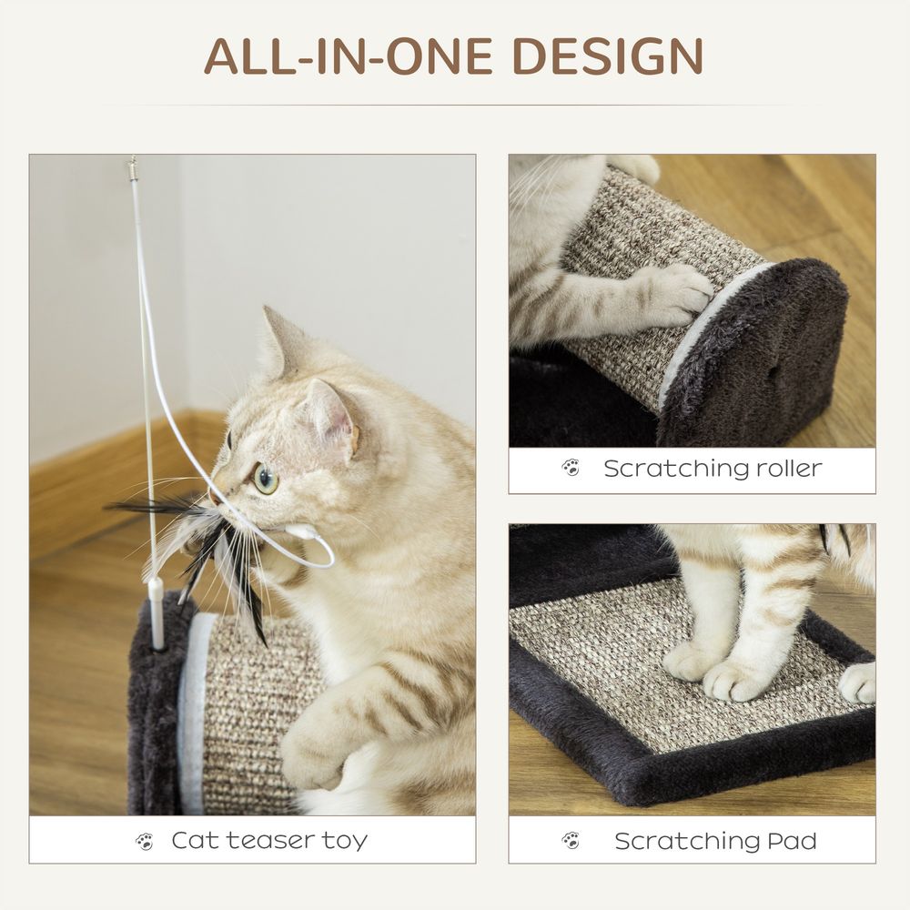cat and kitten  scratching mat