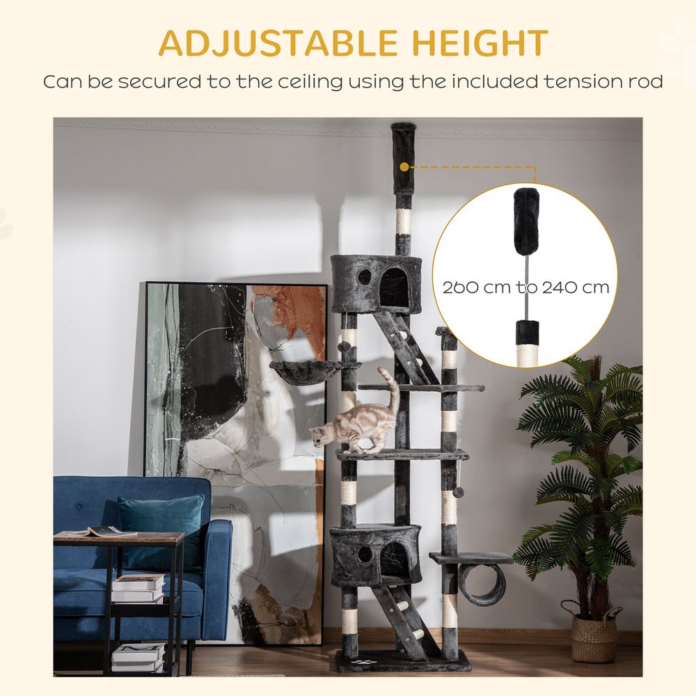 floor to ceiling cat Tree  dark grey