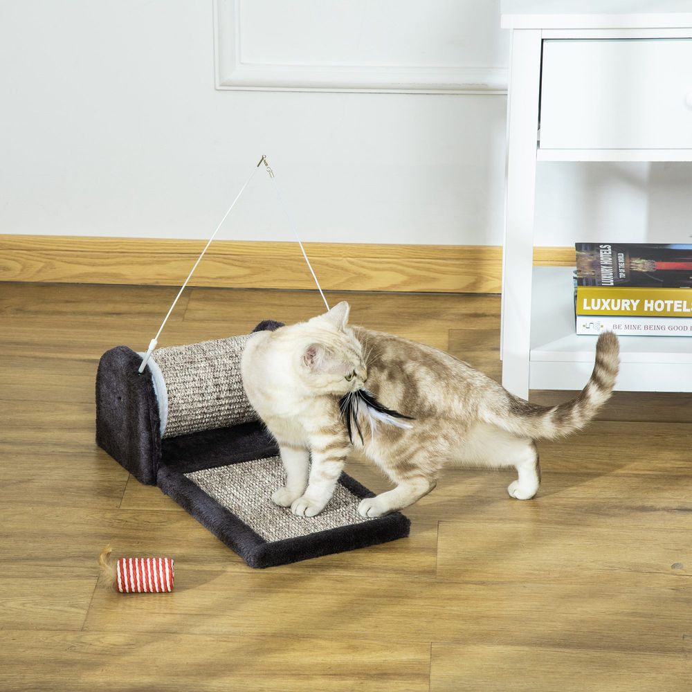 cat and kitten  scratching mat