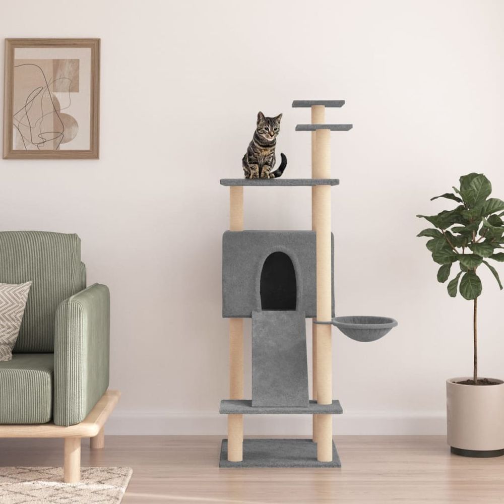 vidaxl tall cat tree cream