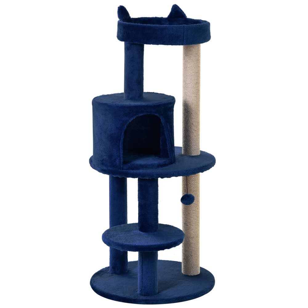 Deluxe Blue Cat Tree with house