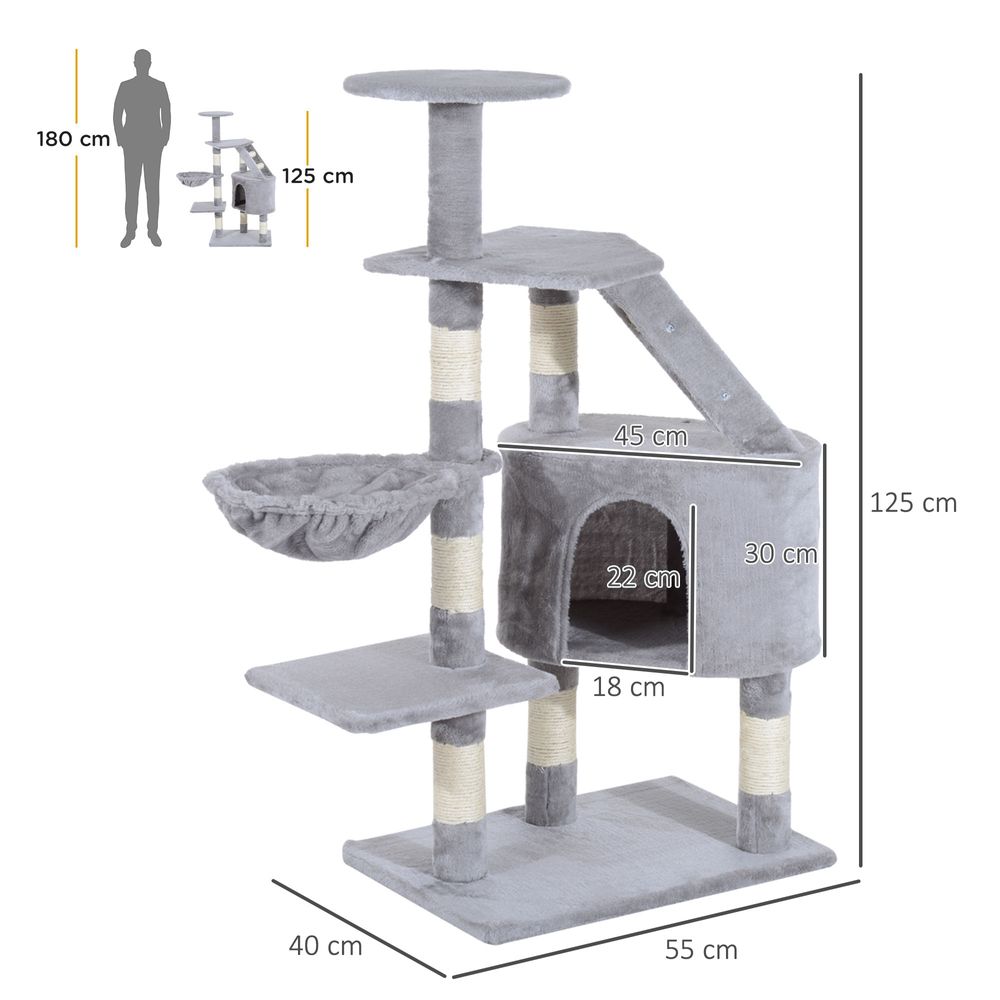 Cat Tree Deluxe Grey White