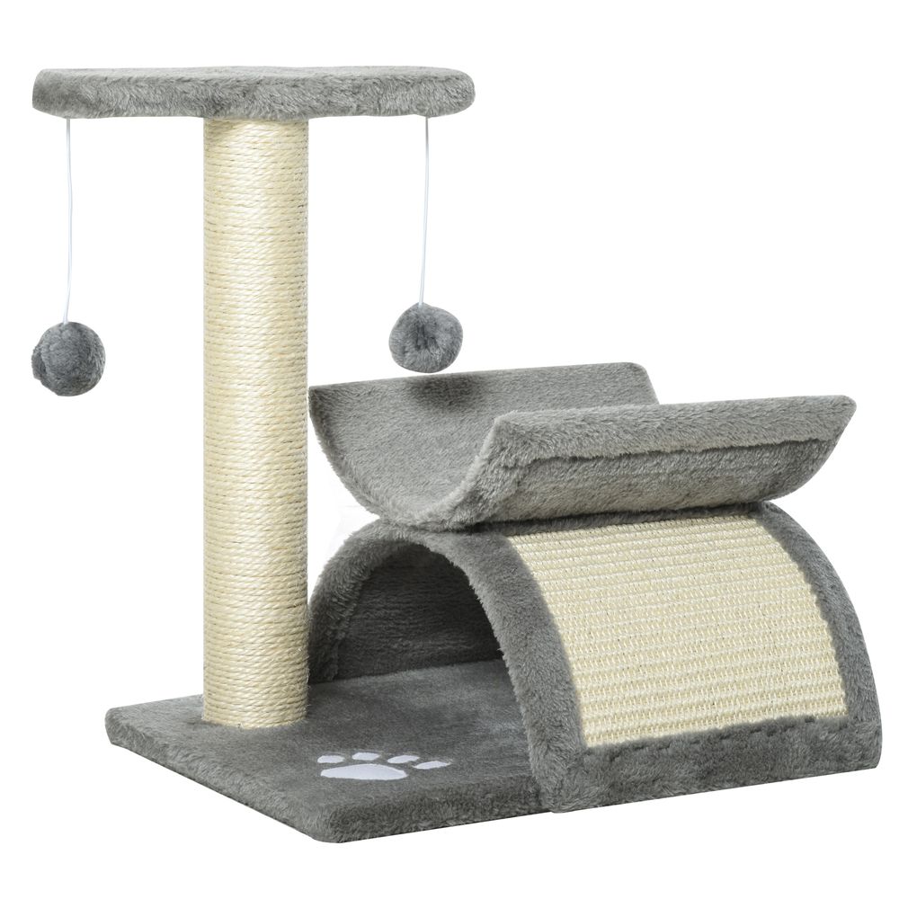 Tabby Cat Tree Tunnel