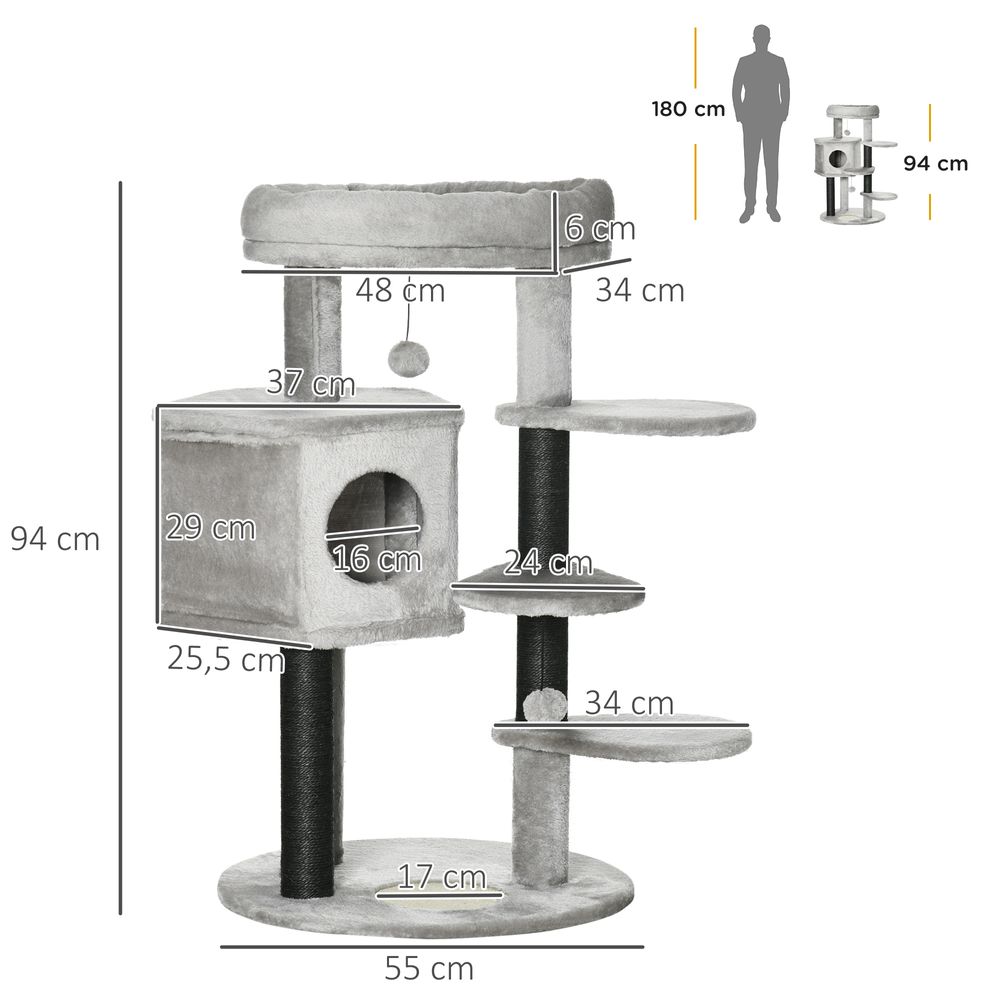Cat Tree Ramp Light Grey