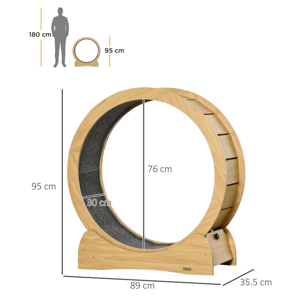 Dimensions of indoor cat treadmill running exercise