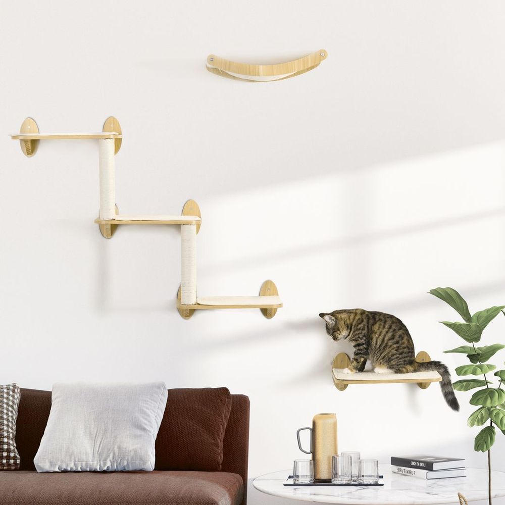 Three Piece Wall Mounted Cat Shelf