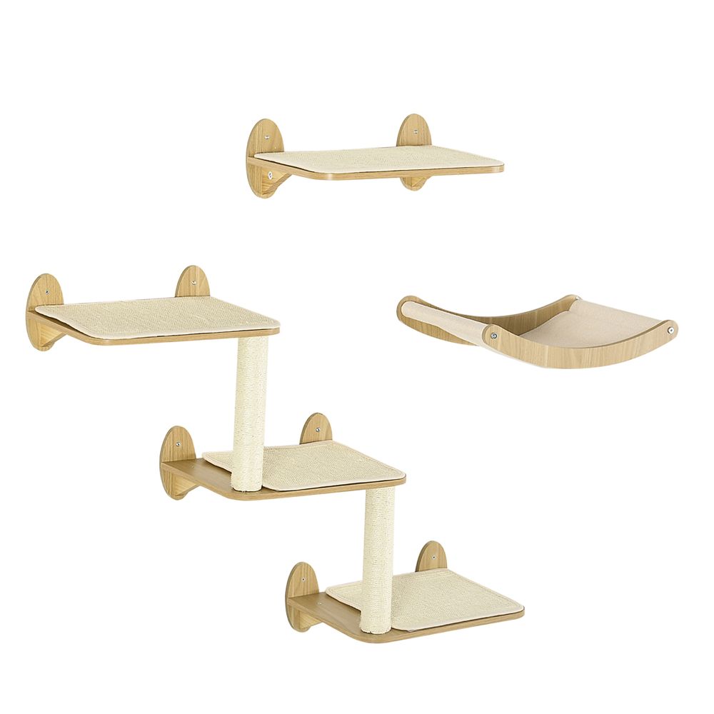 Three Piece Wall Mounted Cat Shelf