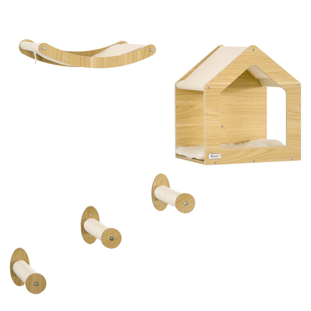 Five Piece Wall Mounted Cat shelf
