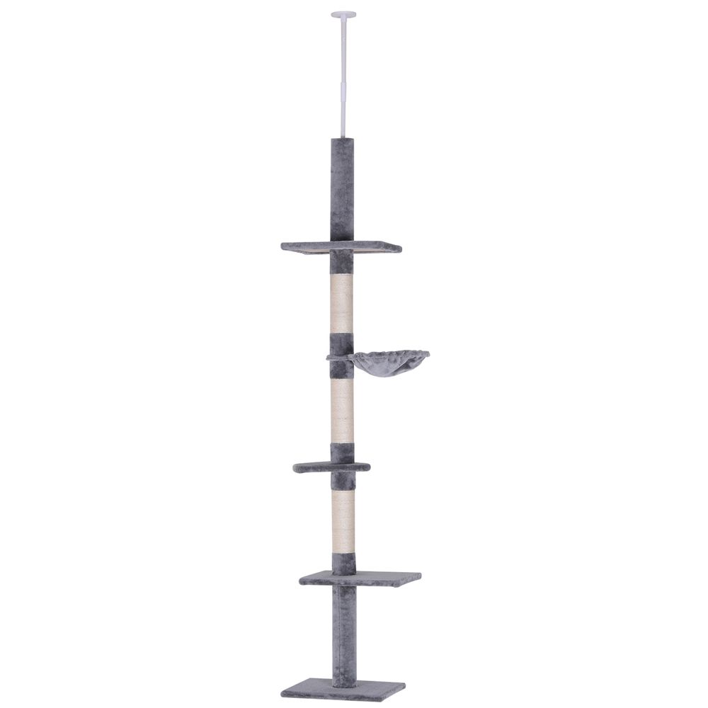 Floor to Ceiling  Five Tier Cat Tree - Grey