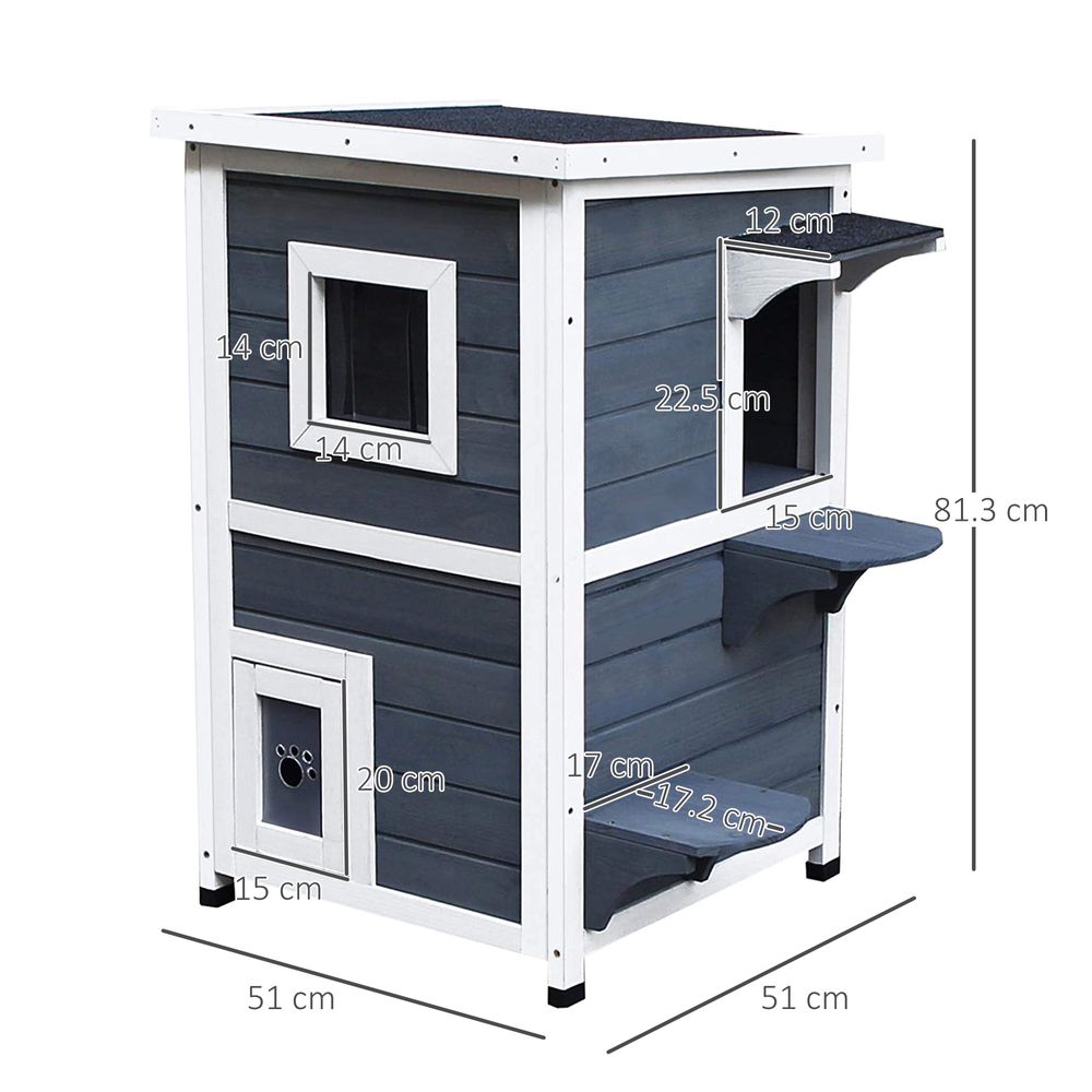 Outdoor Cat House Grey