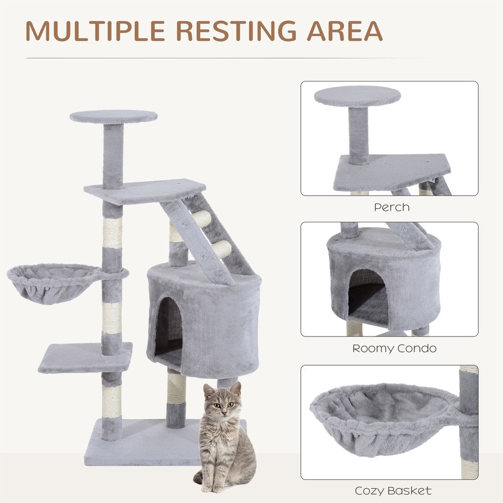 Cat Tree Deluxe Grey White