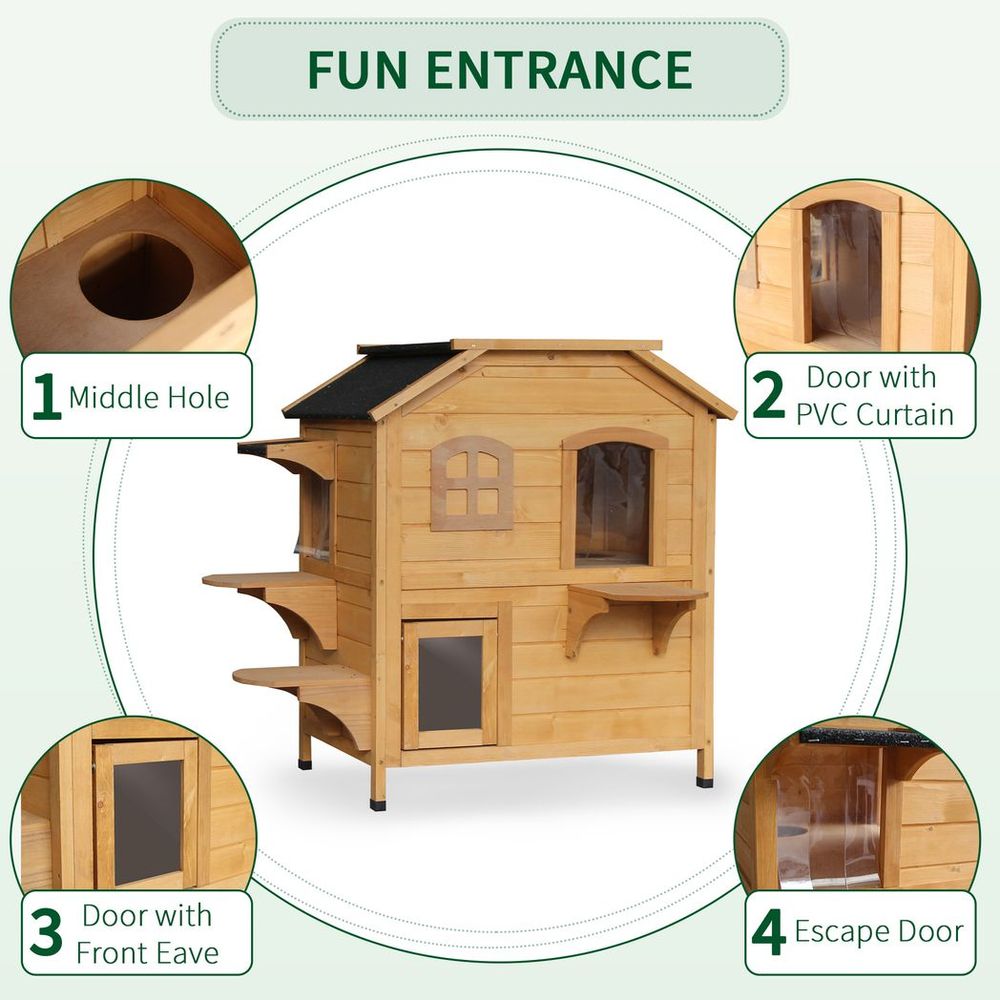 Outdoor Wooden Cat House