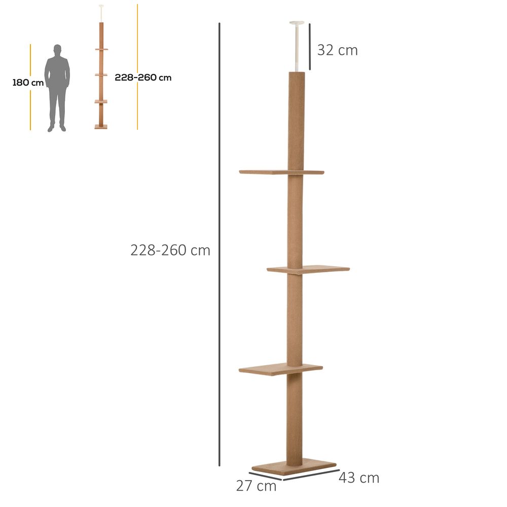 Cat Tree Floor to Ceiling Beige