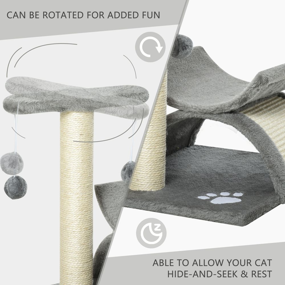 Tabby Cat Tree Tunnel