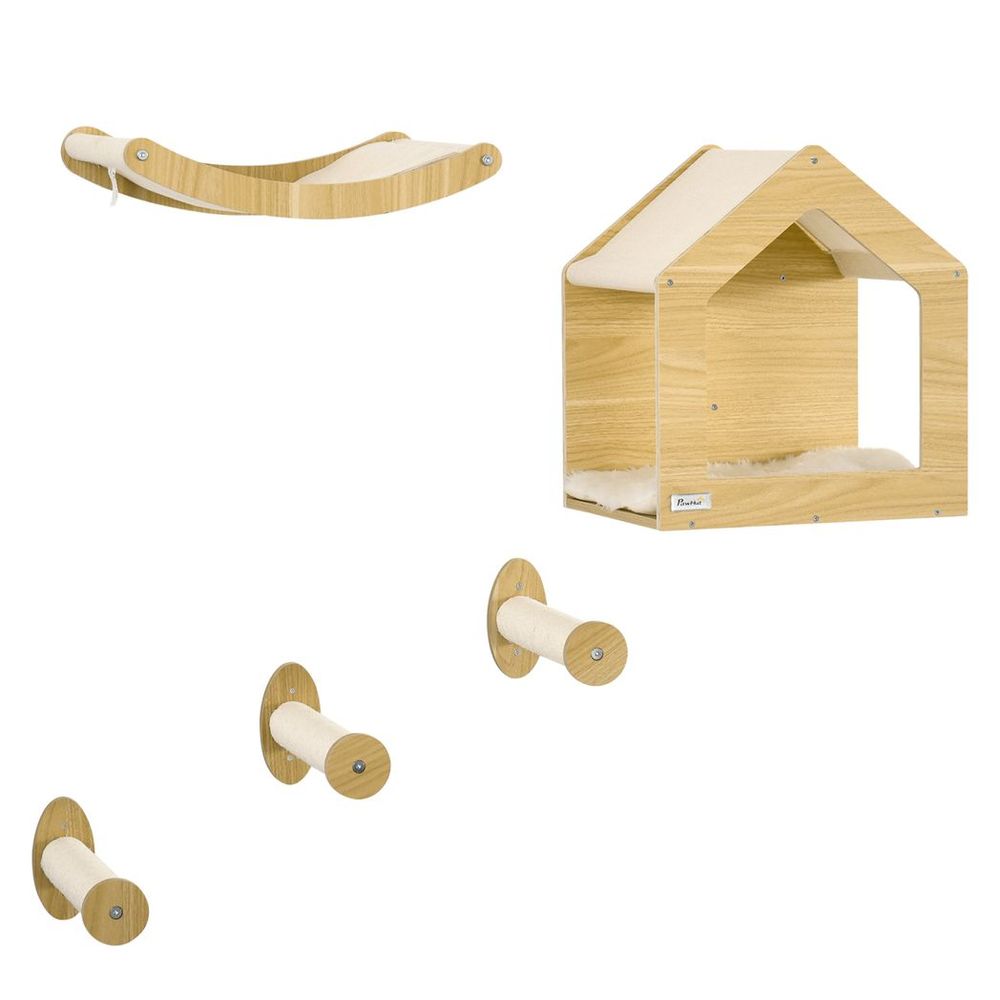 Five Piece Wall Mounted Cat shelf