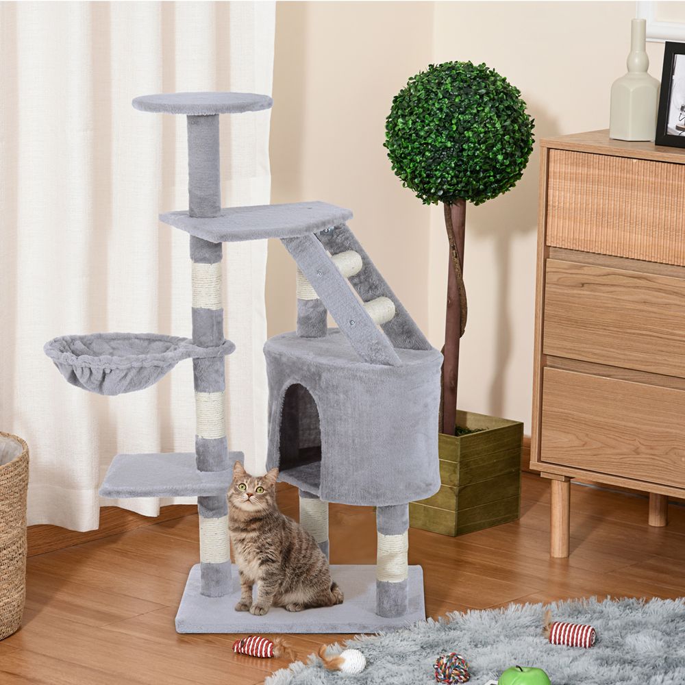 Cat Tree Deluxe Grey White