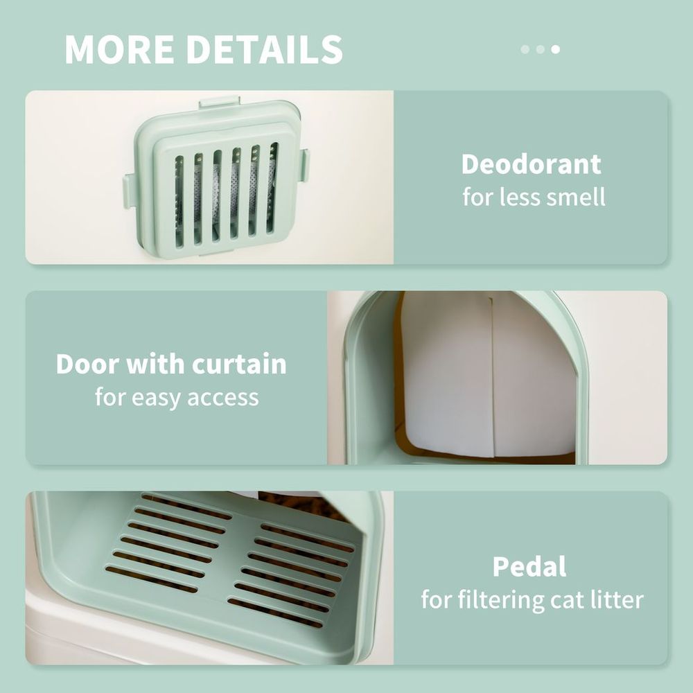 Deodorant cat litter box with curtains and pedals