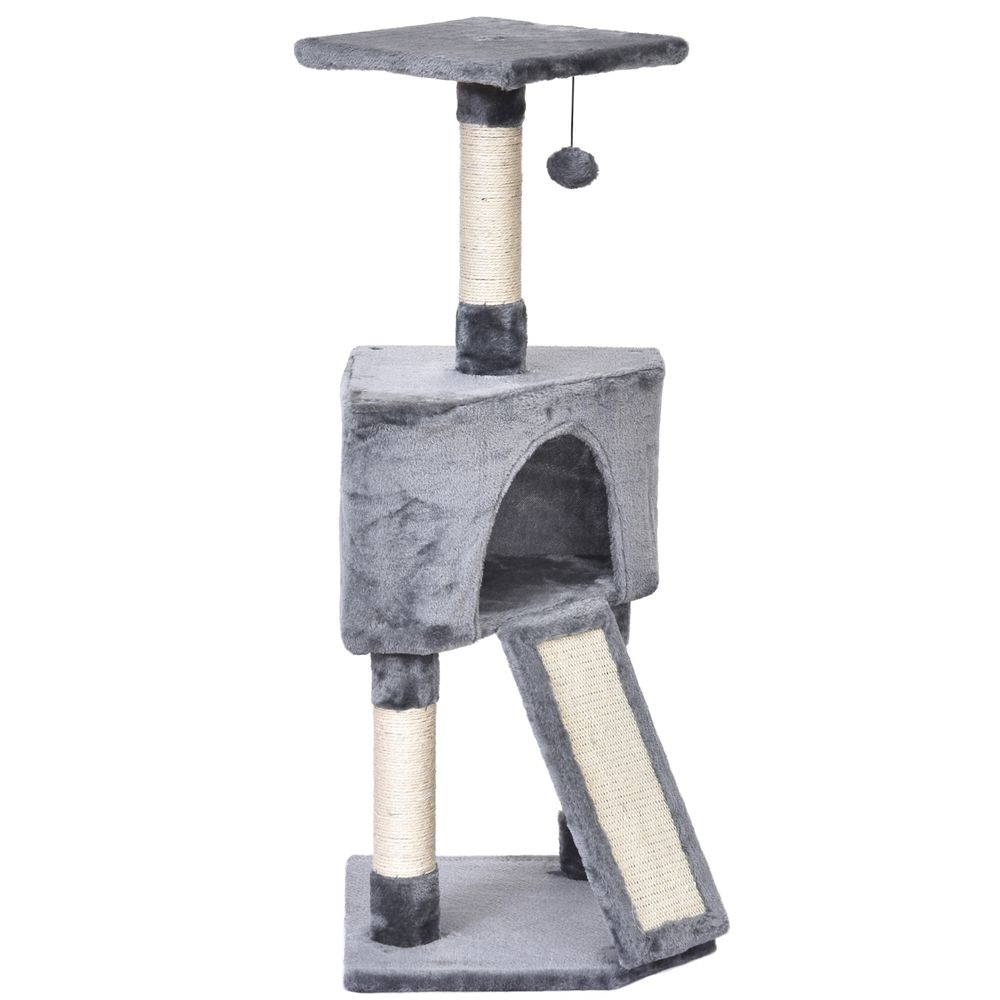 Cat Tree Three Tier Ramp Grey