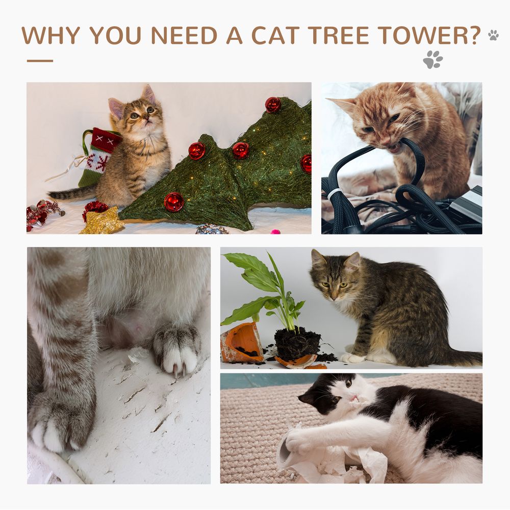 Cat Tree Deluxe Grey White