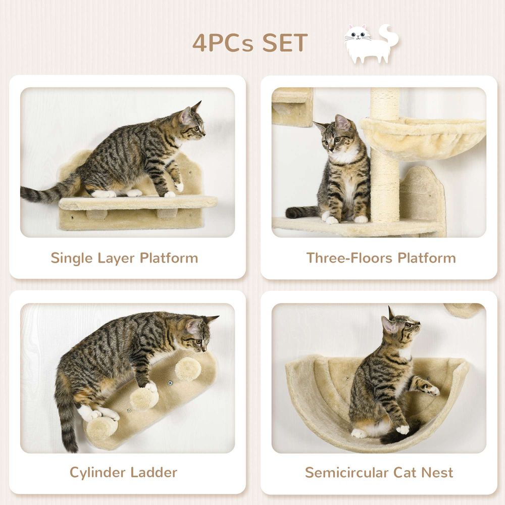 Multi Level Wall Mounted Cat Shelf
