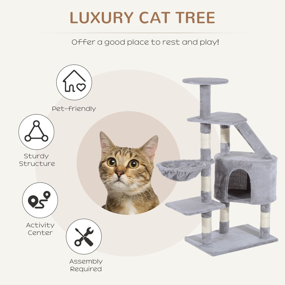 Cat Tree Deluxe Grey White