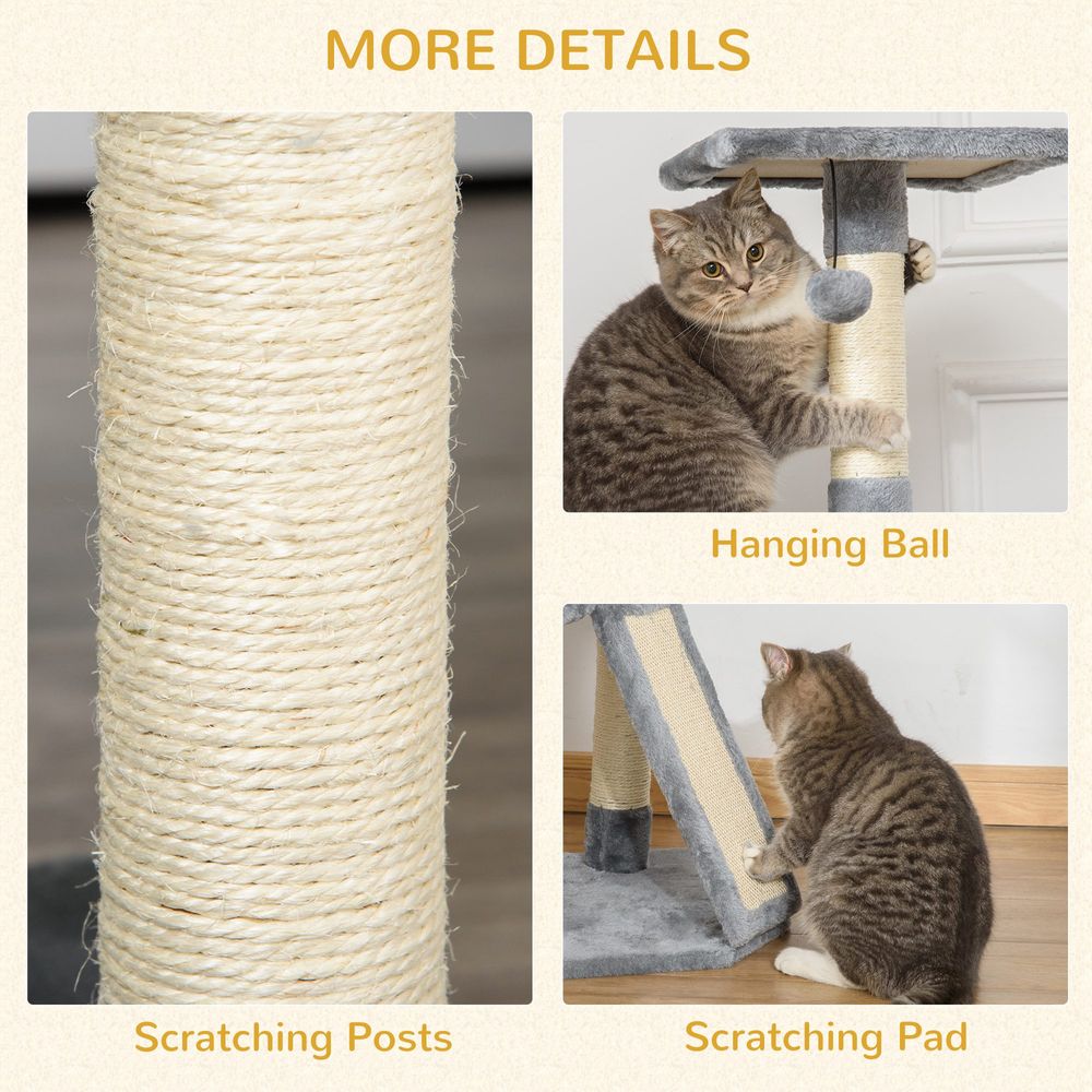 Cat Tree Three Tier Ramp Grey