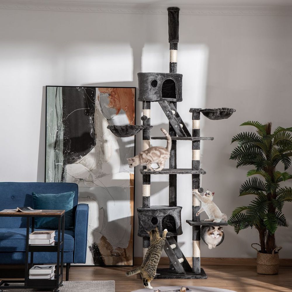 floor to ceiling cat Tree  dark grey