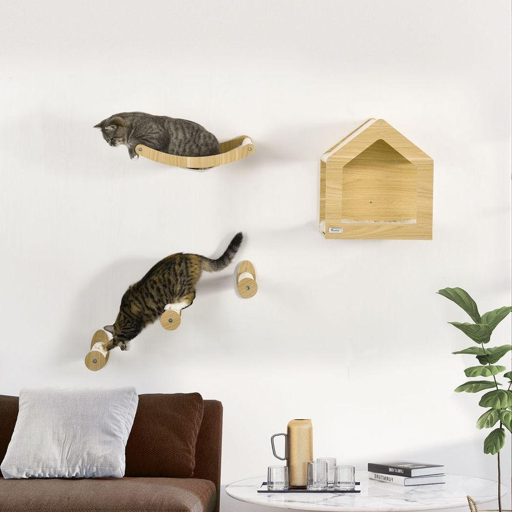Five Piece Wall Mounted Cat shelf