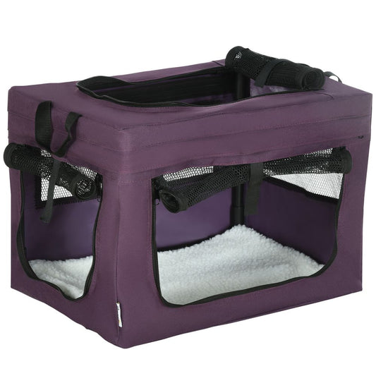 Foldable Purple Cat Carrier
