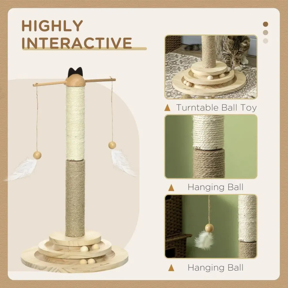 features of a cat scratching post for cats to interact with