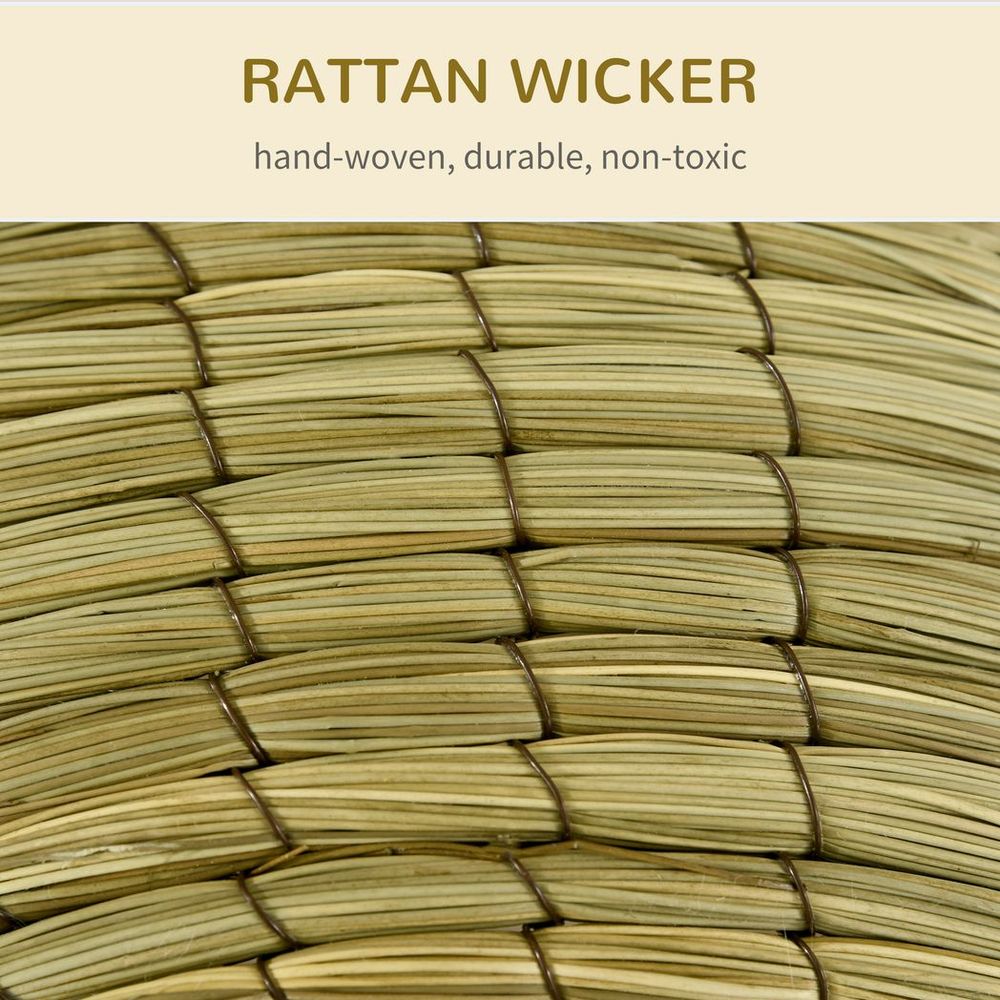 Rattan wicker material for a raised cat bed
