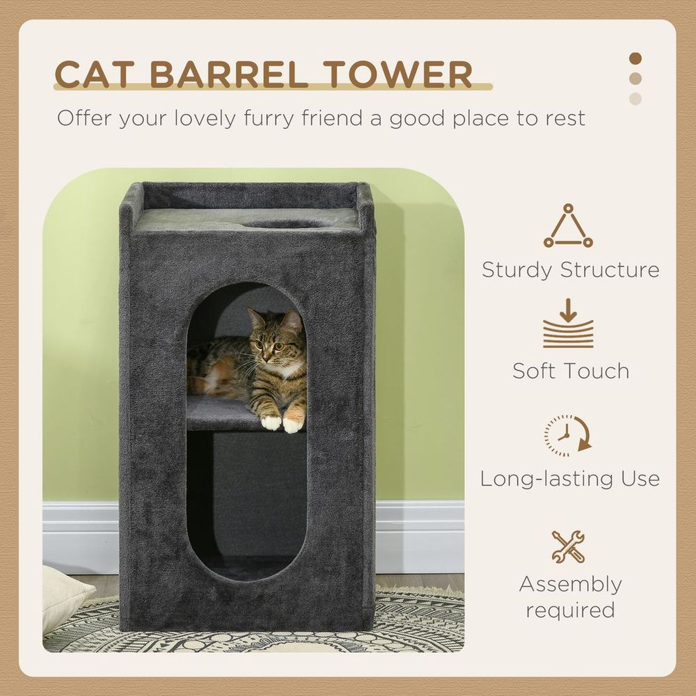 Two Door Cat Barrel Tower