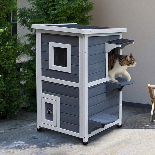 Outdoor Cat House Grey