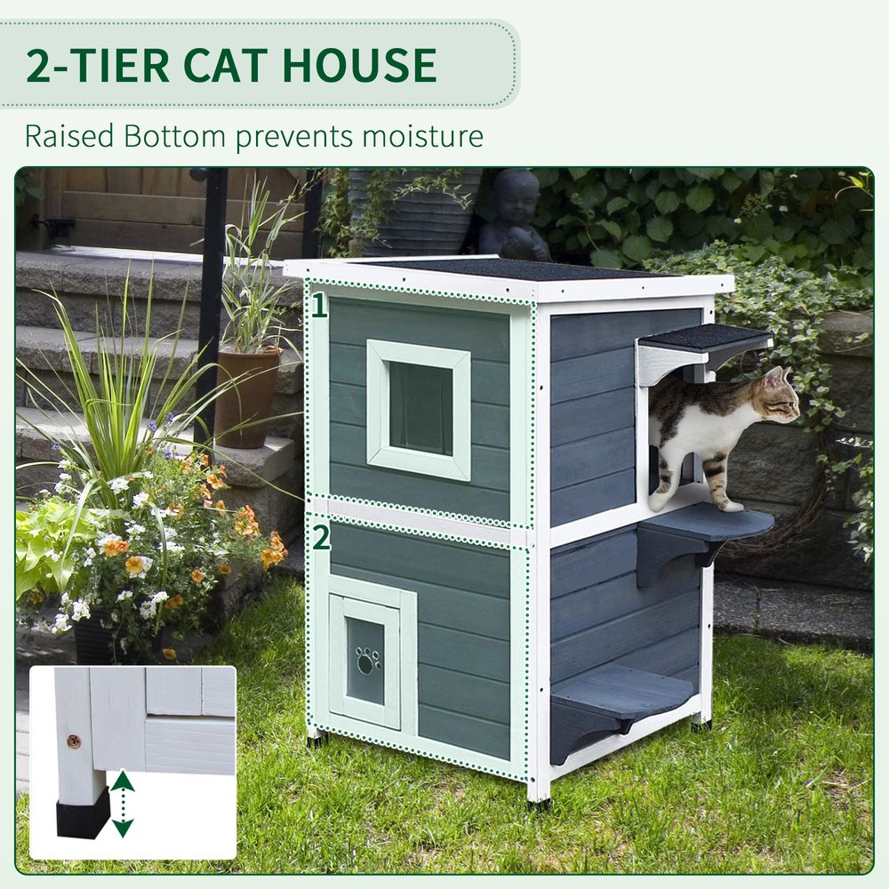 Outdoor Cat House Grey