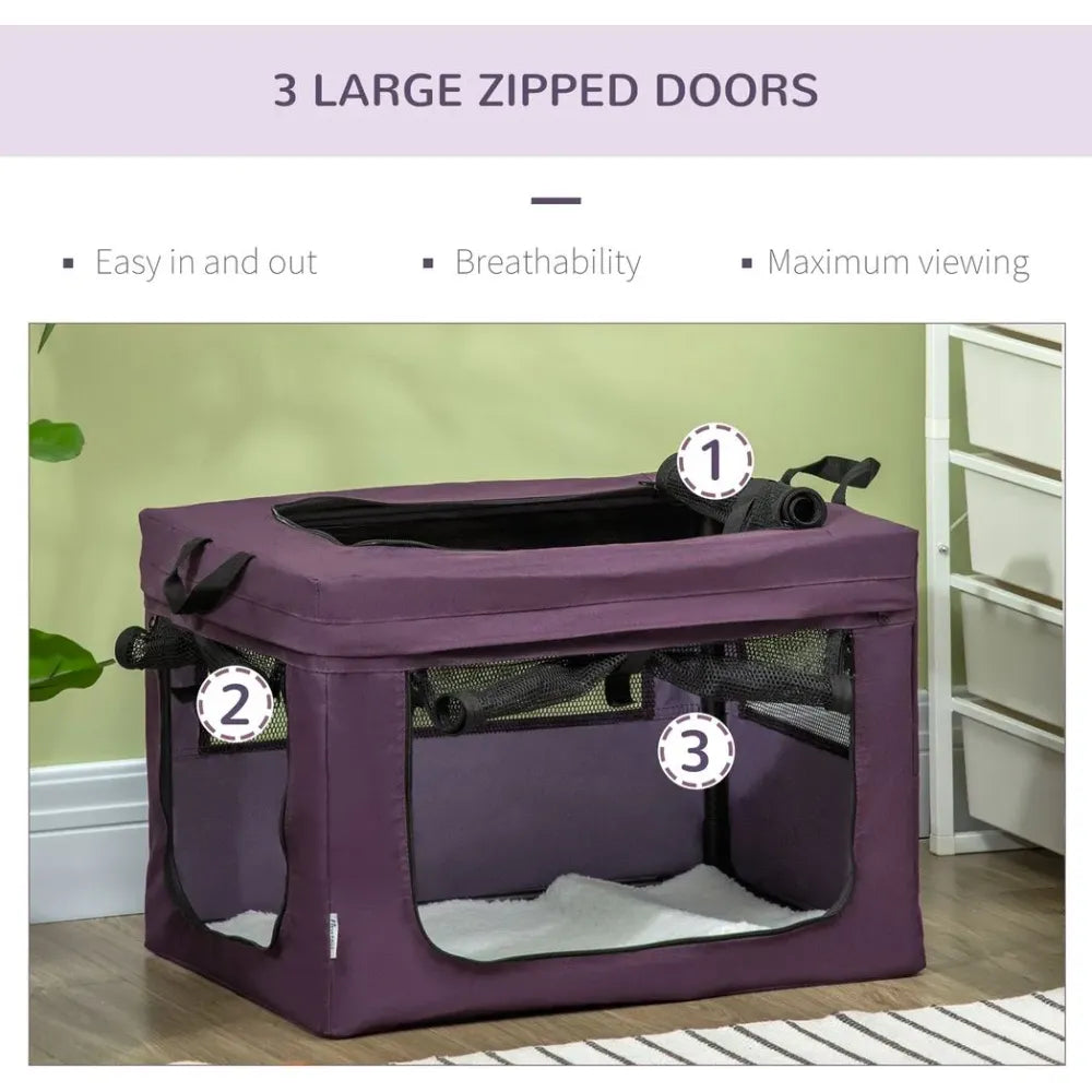 Foldable Cat Carrier Purple