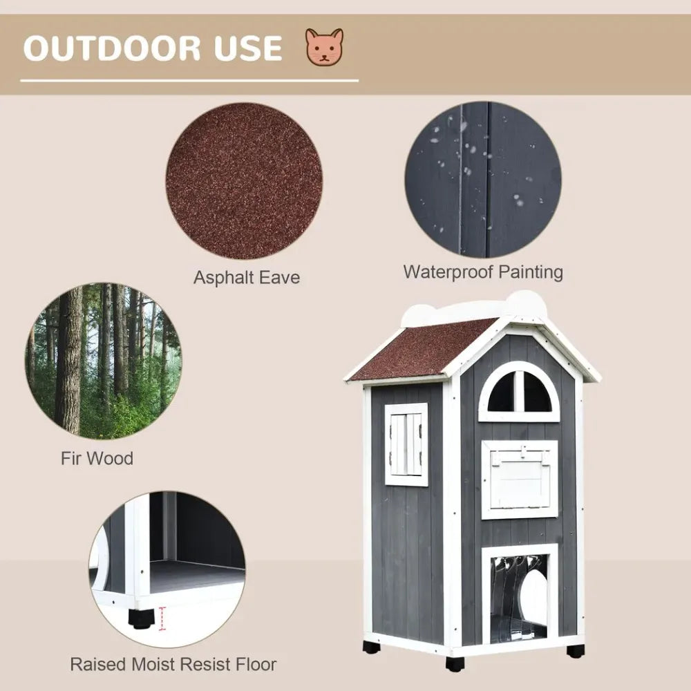 Outdoor Cat House Wood