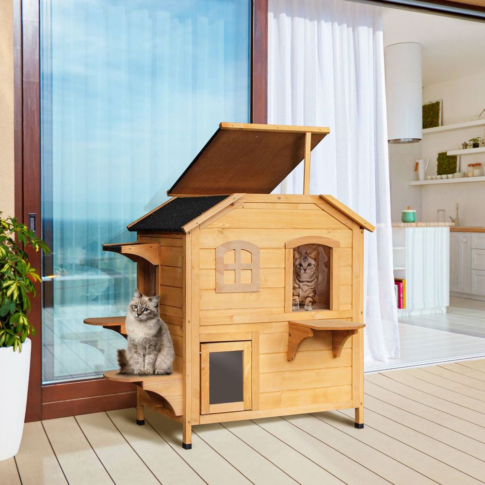 Outdoor Wooden Cat House
