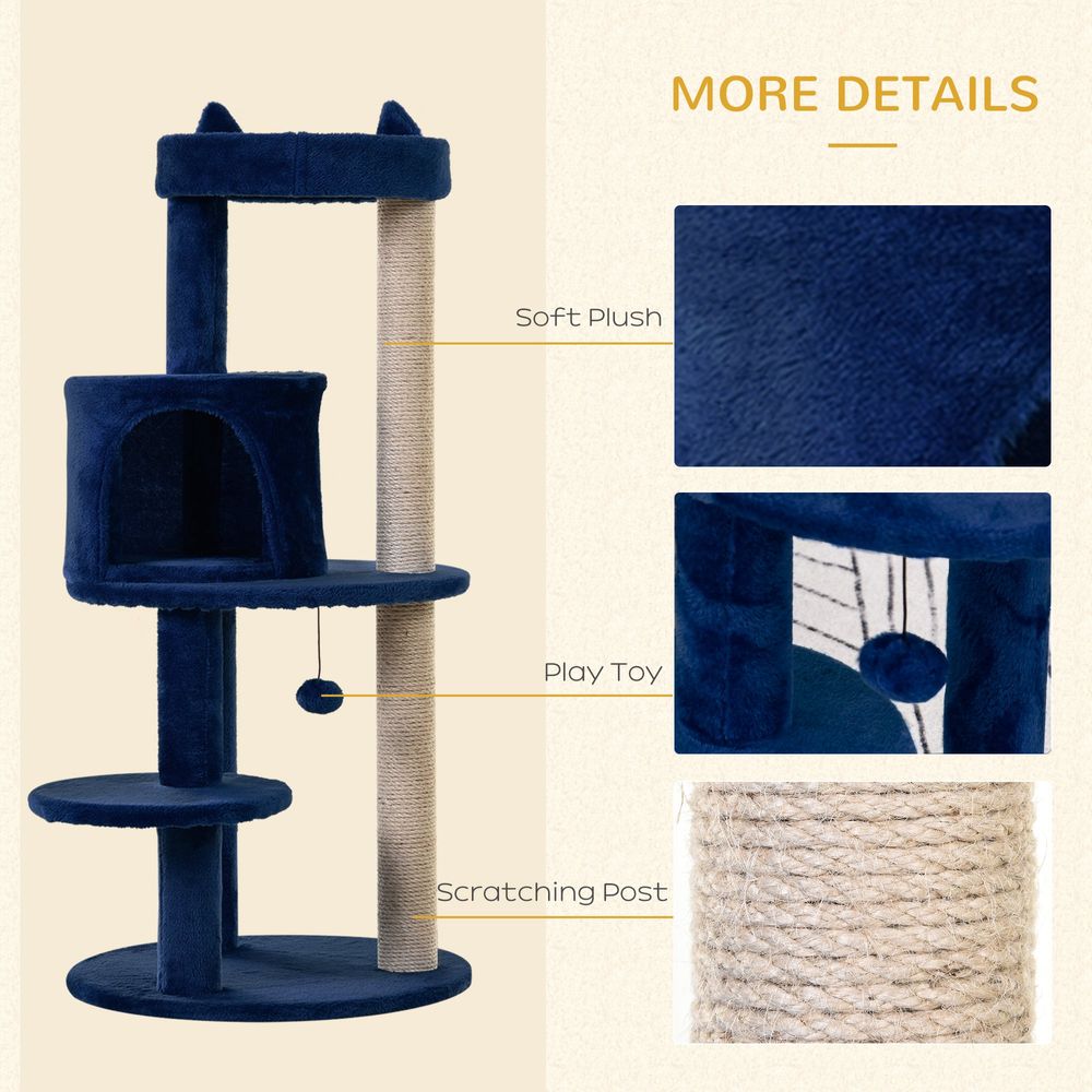 Deluxe Blue Cat Tree with house