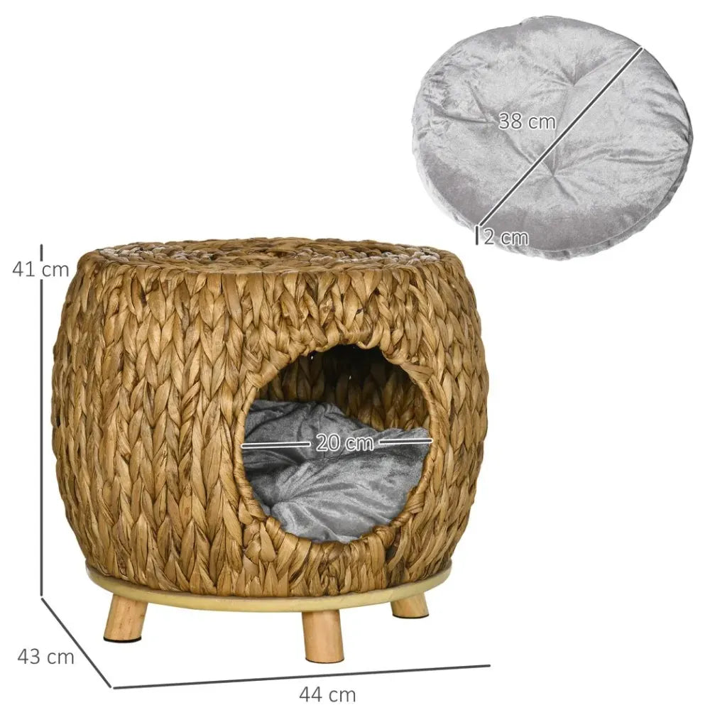 Dimensions of the cushion and a wooden Cat House Stool